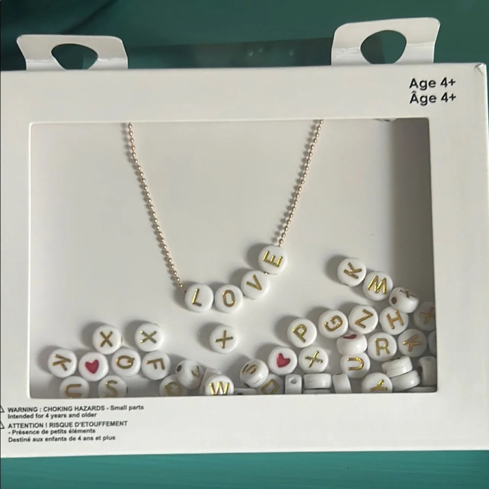 New Gold Tone Multicolored Alphabet Beads Make Your Own Charm Necklace